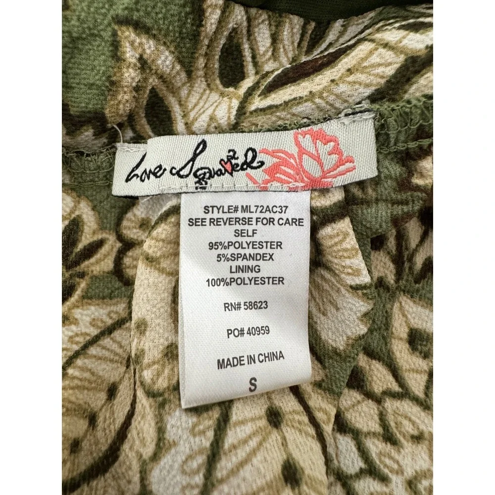 Love Squared Halter Top Maxi Dress Empire Waist Small Green‎ Floral